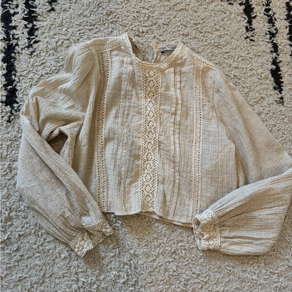Zara women linen blouse